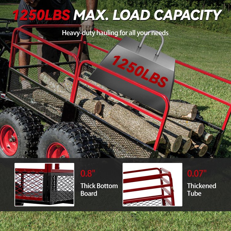 Small Atv Tow Behind Trailer Telescopic Climbing Trailer Agricultural With Foldable Sides Cage Trailer
