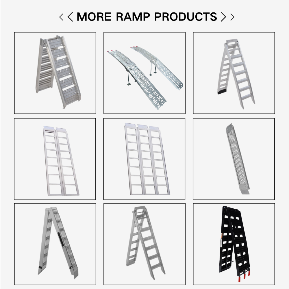 JFG 750lbs Steel Aluminium Motorcycle Ramps Folding Heavy Duty Ramps for ATV