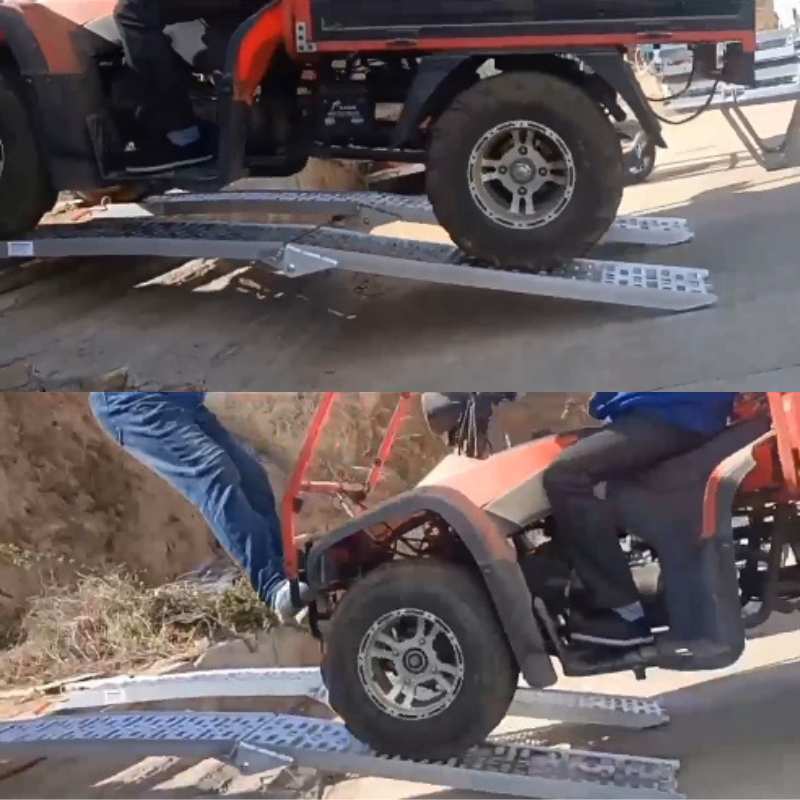 JFG 750lbs Steel Aluminium Motorcycle Ramps Folding Heavy Duty Ramps for ATV
