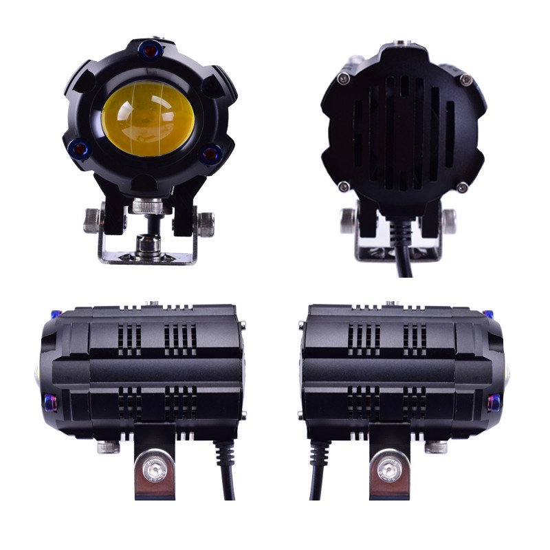 100% Waterproof M3 Pro Dual Color Bi Lens Led Headlight Fog Driving Auxiliary Light for Motorcycle ATV Truck Car Bike