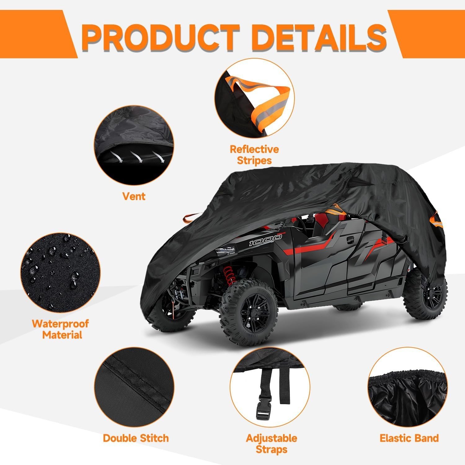 Custom Logo and Size Waterproof UTV Cover Dust-proof Durable ATV Cover Universal All Terrain Off-road Vehicle