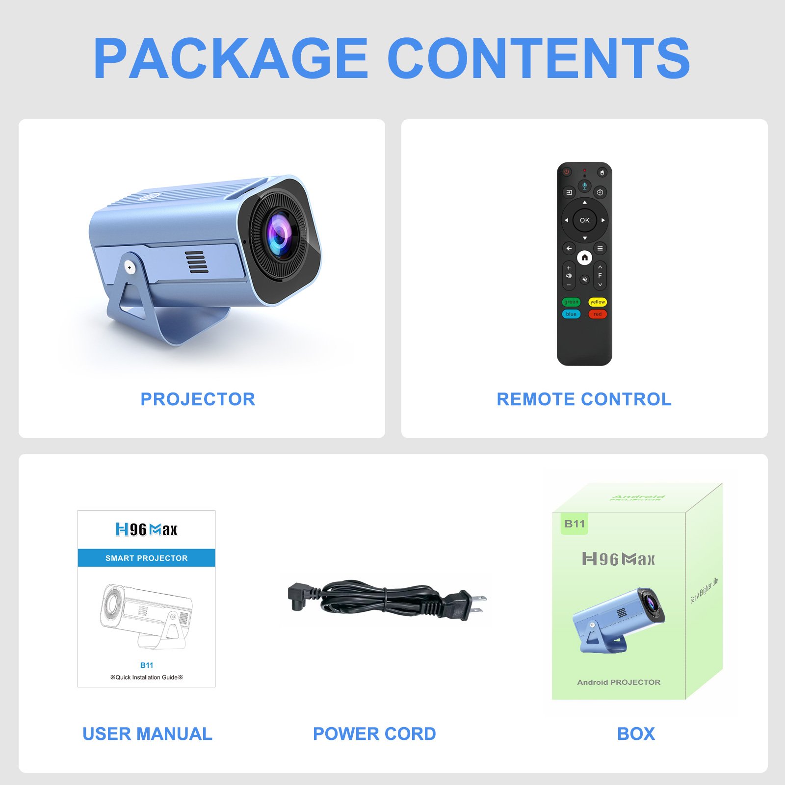 Hot-selling ATV LCD Projector H96MAX B11 Smart Projector 720P Voice Remote Control Wifi 6 Projector