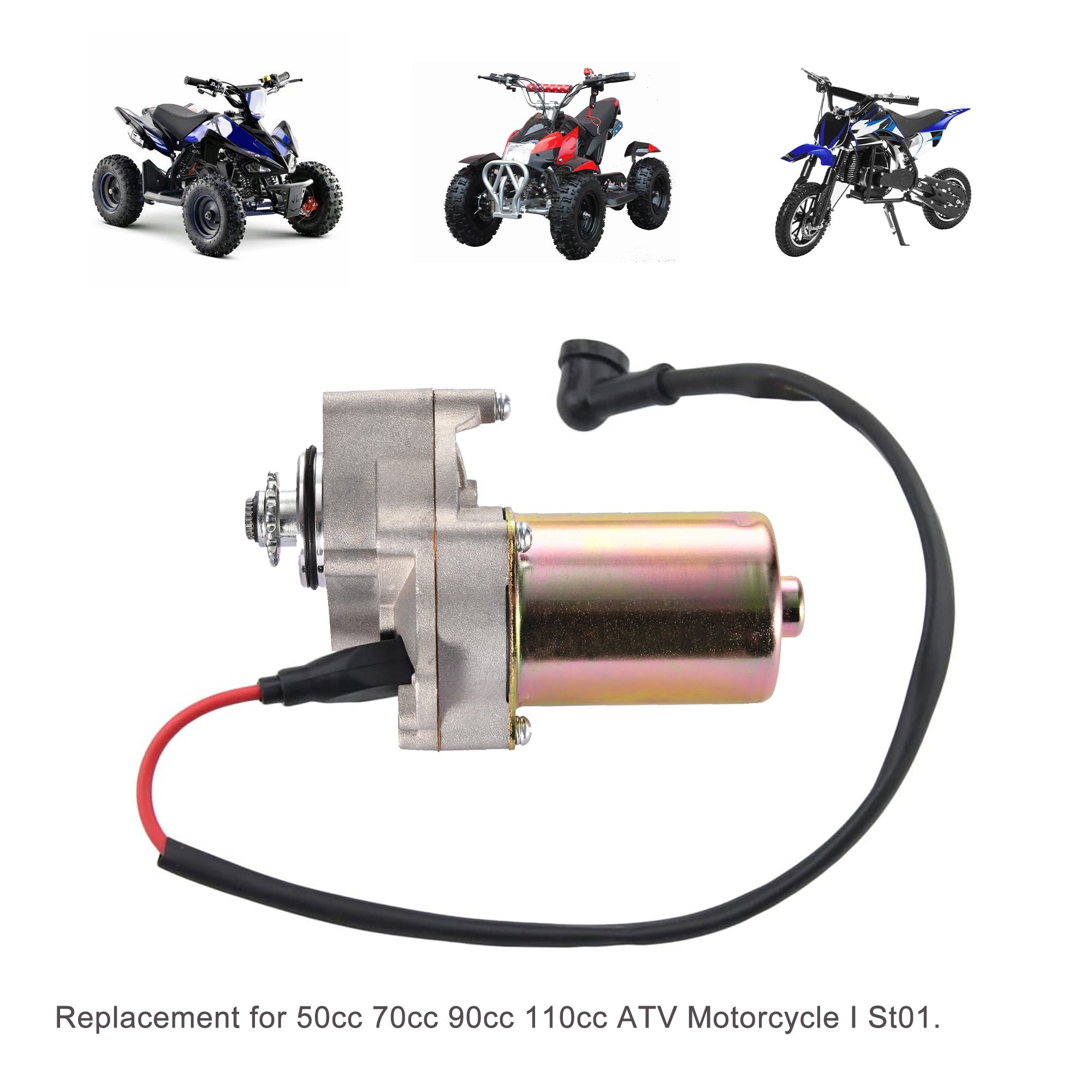 GOOFIT Motorcycle Electric Starter Motor Chinese Down-mounted Engine for 50cc 70cc 90cc 110cc I St01 ATV Dirt Bikes Go Kar