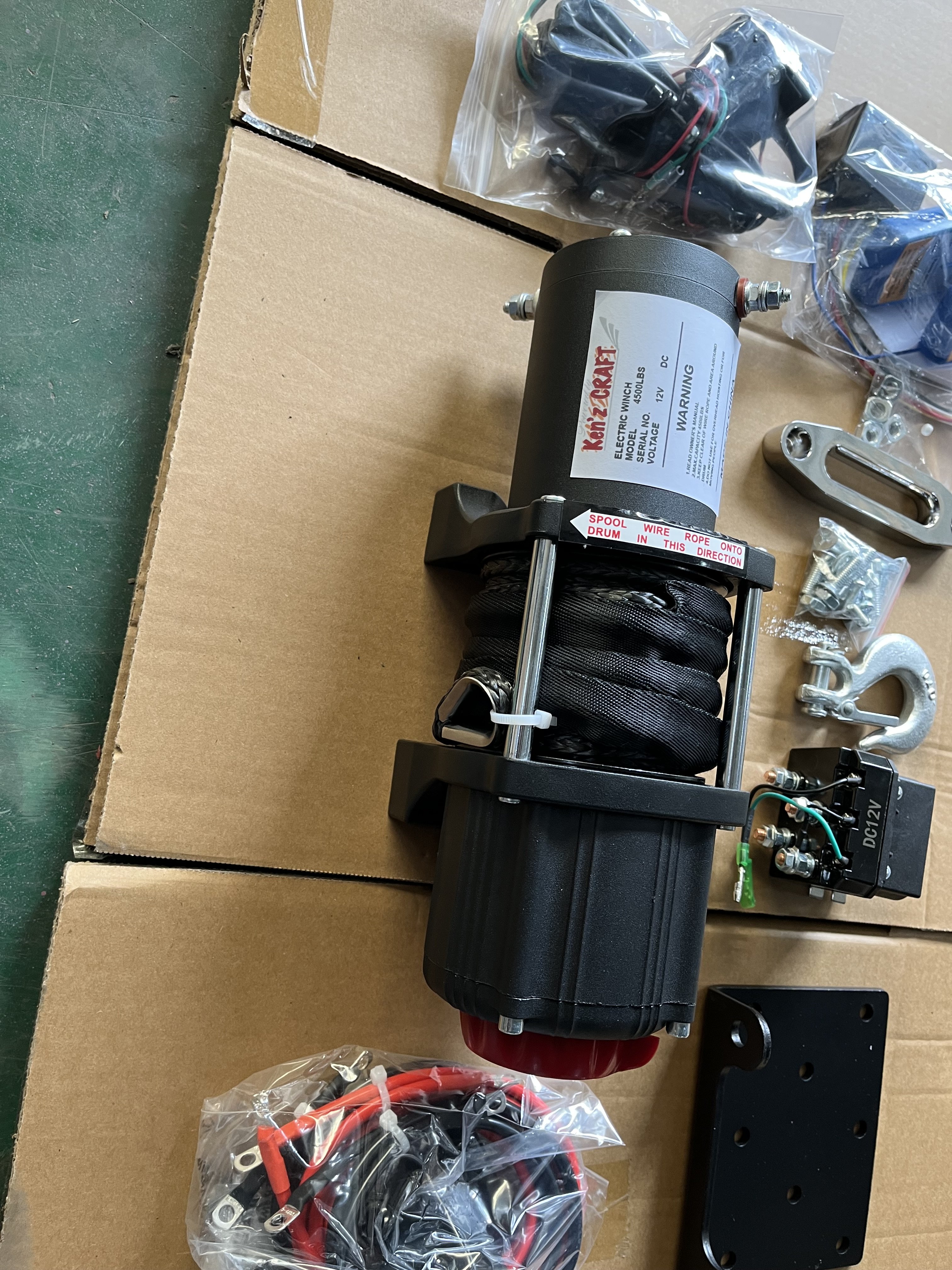 12V 12000 LBS ATV UTV OFF Road Wireless Handheld Remote and Corded Control Recovery Trailer Electric Winch