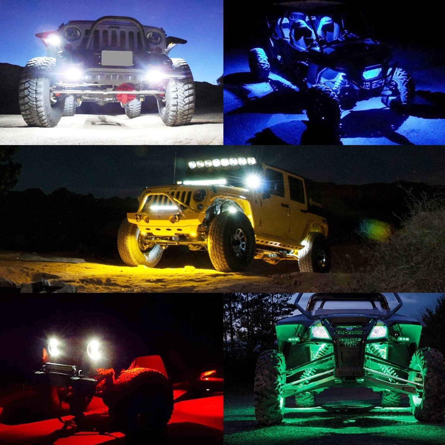 Lowest Freight Underglow Pure White Rock Lights for Truck SUV UTV ATV J-eep Offroad Car Boat Rock Lights White Underbody