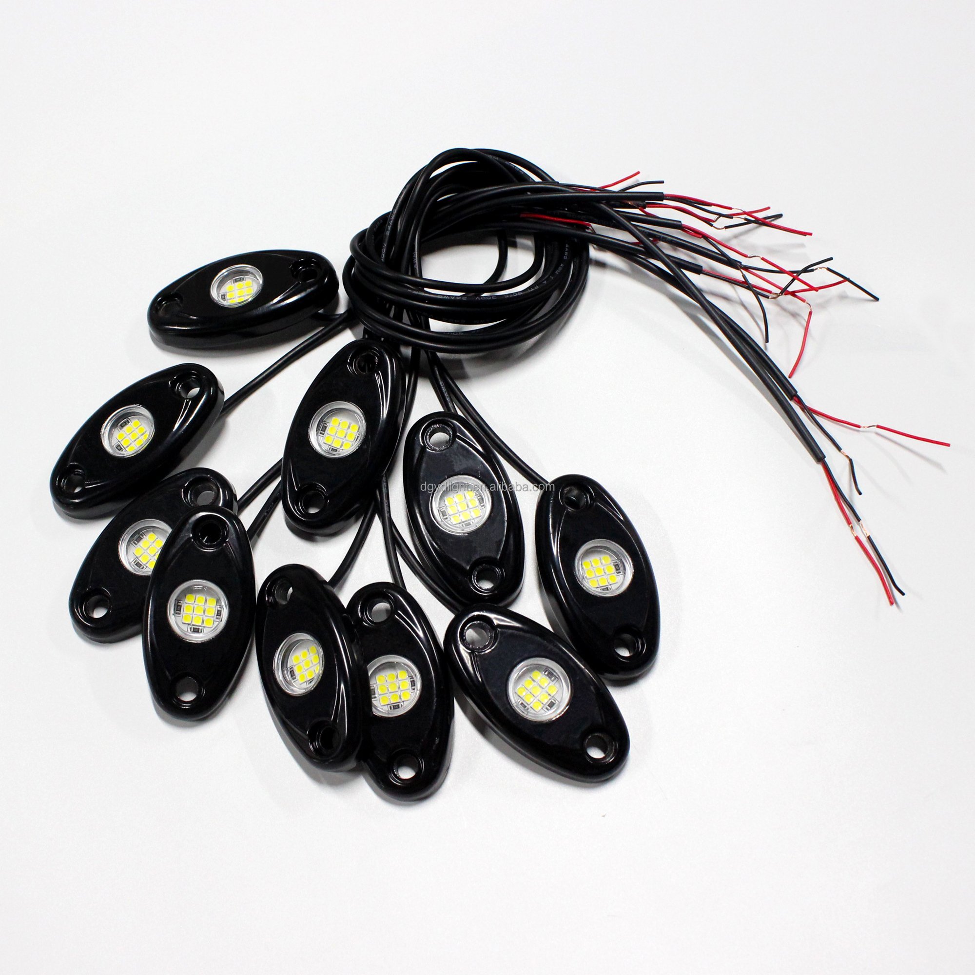 Underglow Pure White 9leds 9W Led Rock Light for Pickup Truck ATV UTV