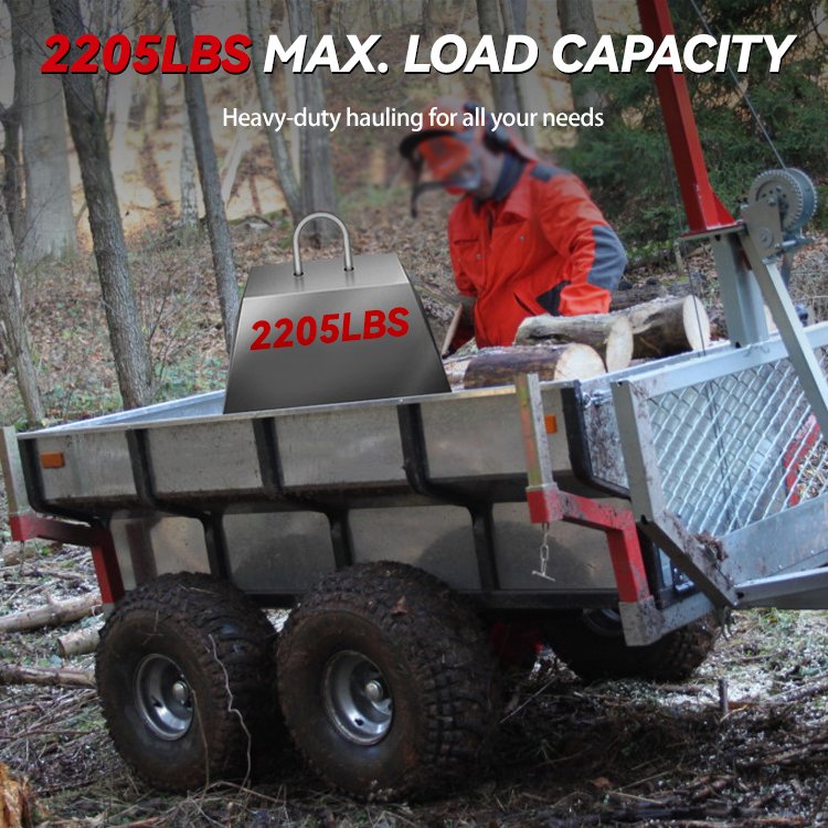 Heavy Duty Steel ATV Dump Trailer Utility Yard Trailers With Removable Sides for Riding Lawn Mower ATV Trailer