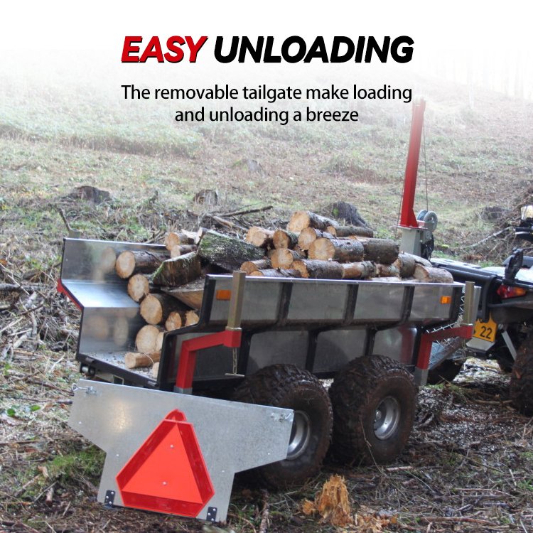 Heavy Duty Steel ATV Dump Trailer Utility Yard Trailers With Removable Sides for Riding Lawn Mower ATV Trailer