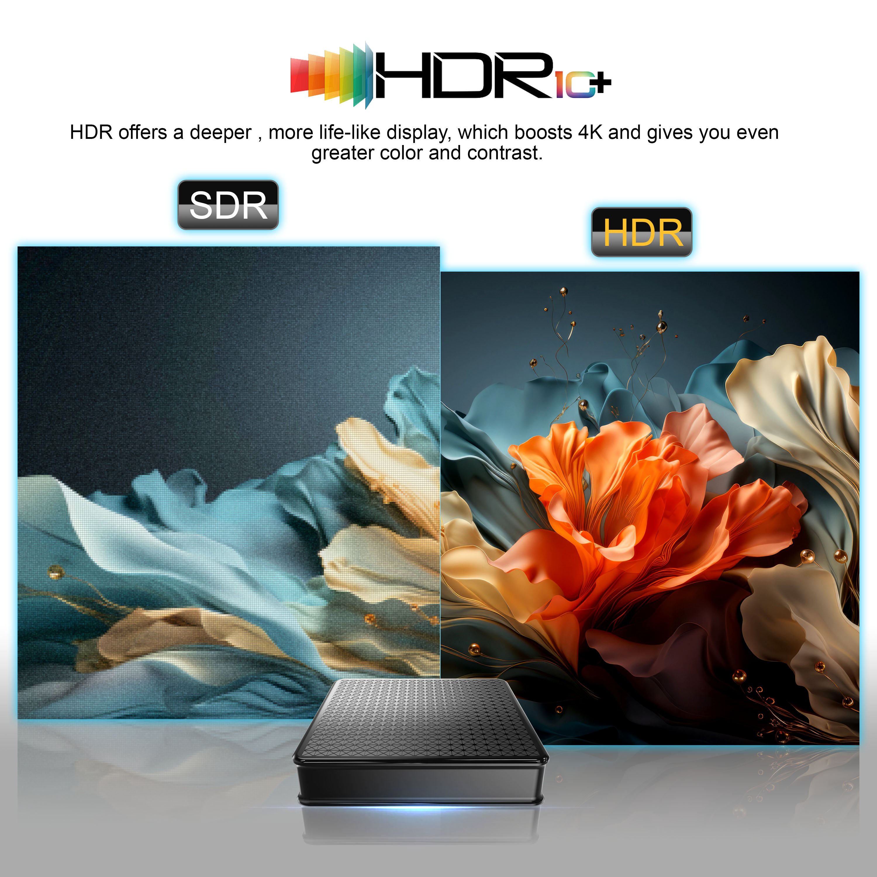 X5 TV BOX H313 Quad Core Android 10 8GB/16GB ROM Dual 2.4G/5GHz WIFI BT Voice Remote ATV Features Supports 4K Resolution