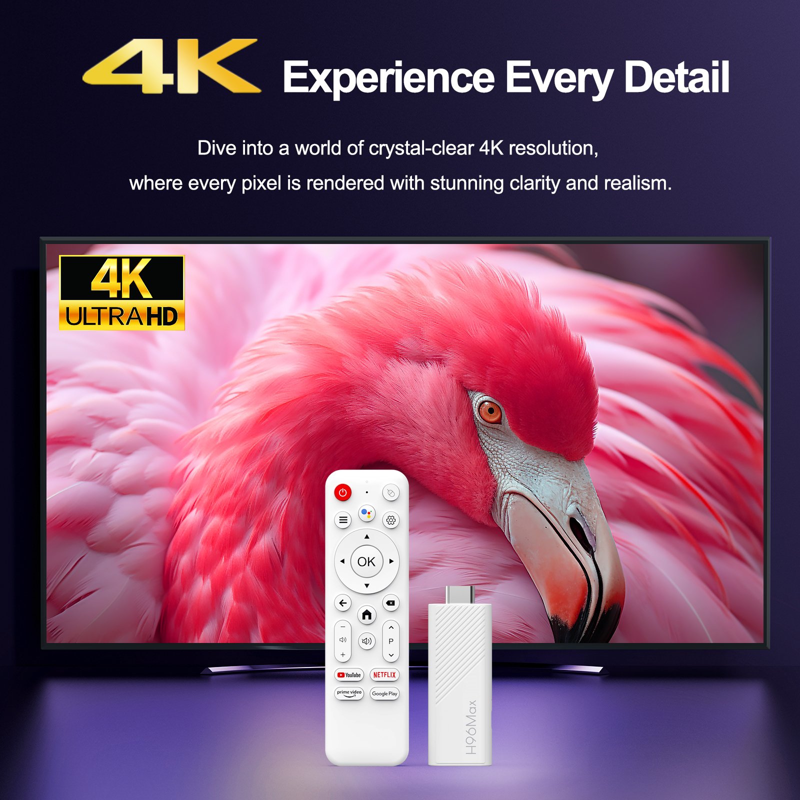 Original H96 Max H313 TV Stick Dual WiFi 6 2GB RAM 16GB ROM 4K Streaming ATV Android 14 TV Stick