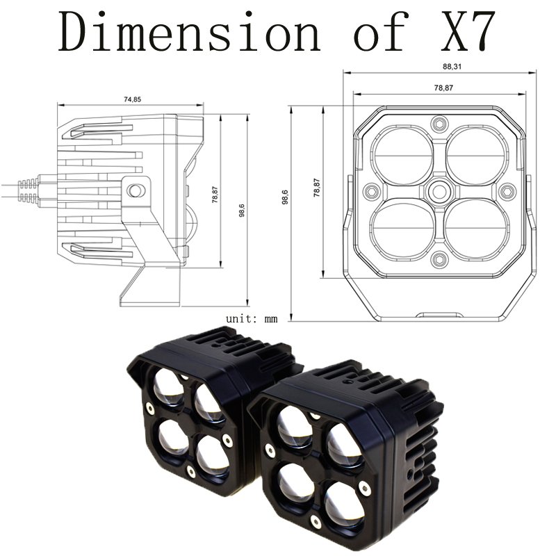 Senlo X1 Plus X7 Headlight M1 M3 M5 Laser Fog Lamp Motorbike Light for Motorcycle Parts Accessories Bike off Road Car ATV SUV