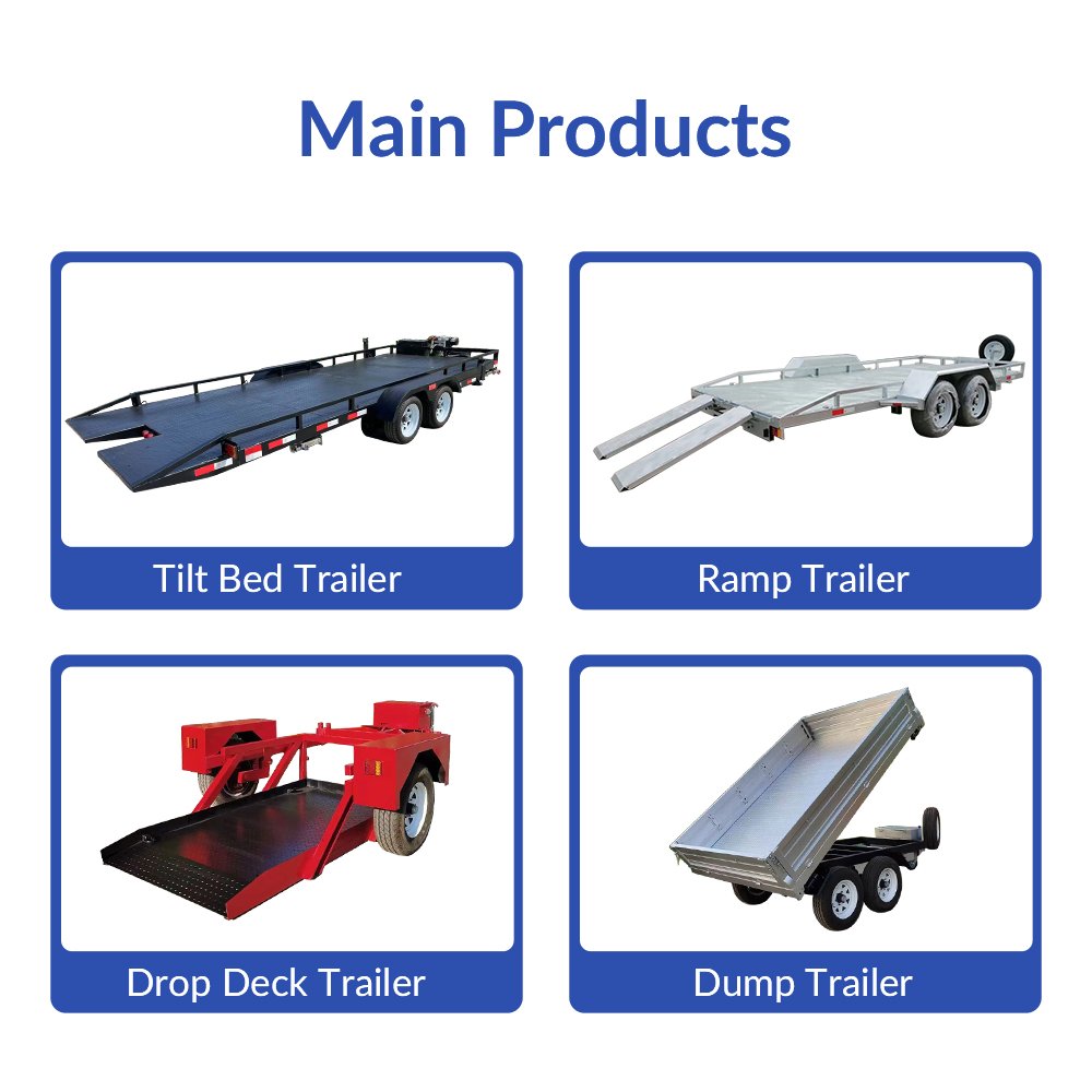 Aluminium and Steel Semi-Trailer for Pickup Cars ATV Hauler and Car Trailers up to 750kg Truck Trailers