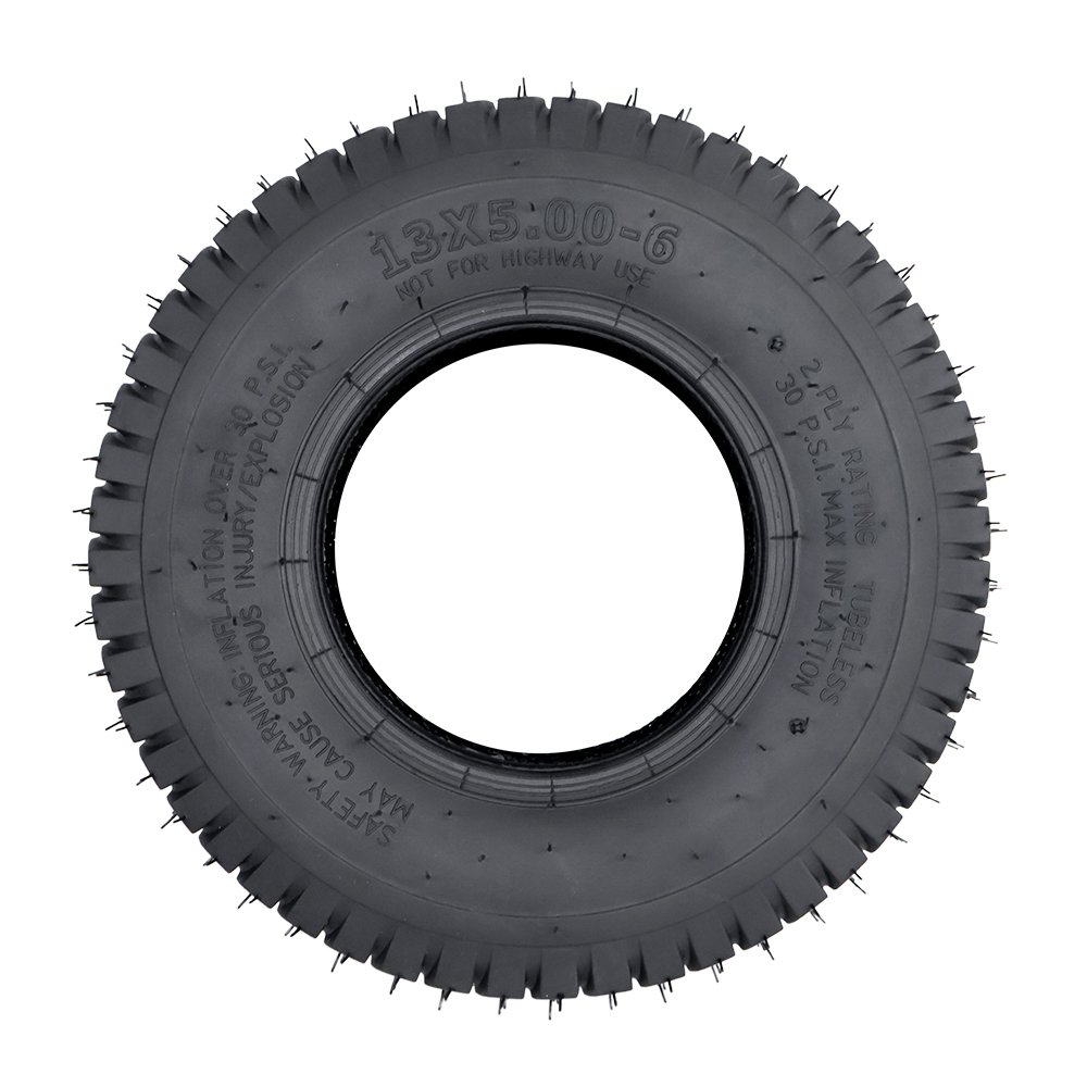 13x5.00-6 Lawn Mower Tires (4 Ply Tubeless), Tubeless Turf Tires for Riding Lawnmowers, Golf Carts, and ATV