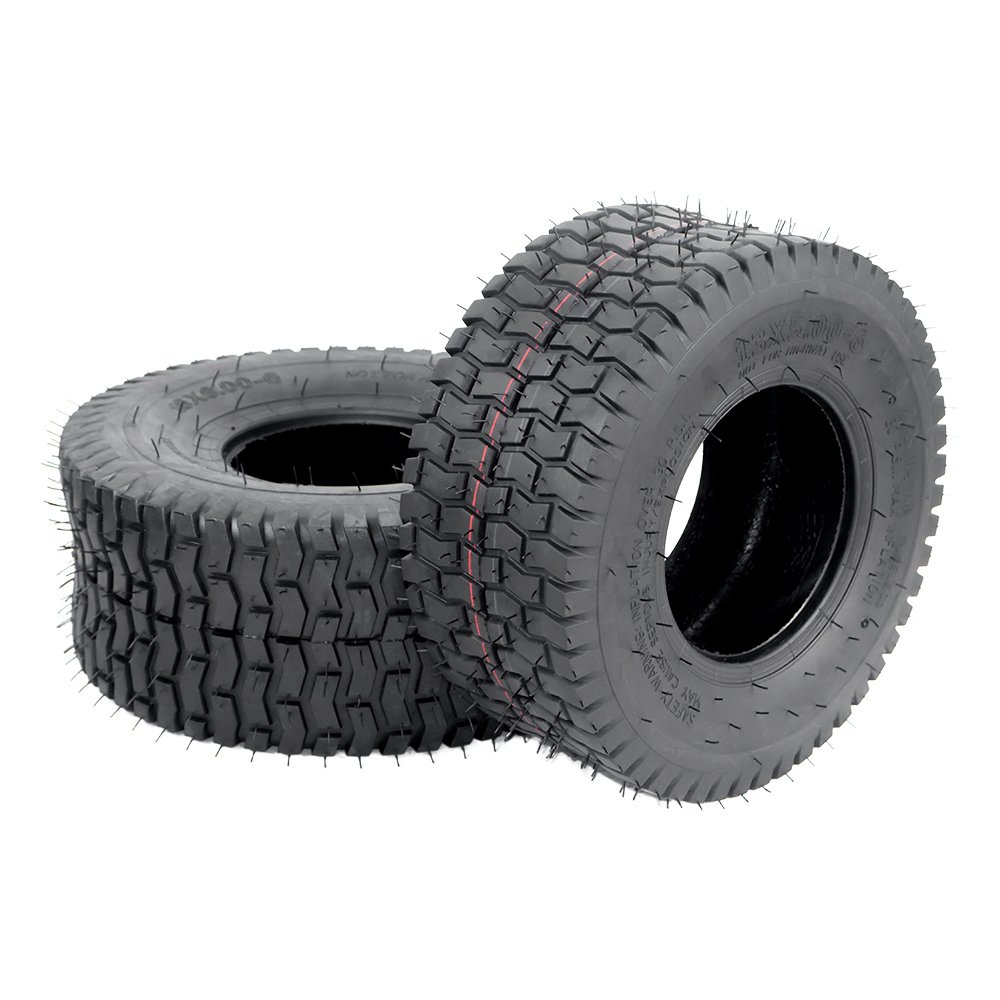13x5.00-6 Lawn Mower Tires (4 Ply Tubeless), Tubeless Turf Tires for Riding Lawnmowers, Golf Carts, and ATV