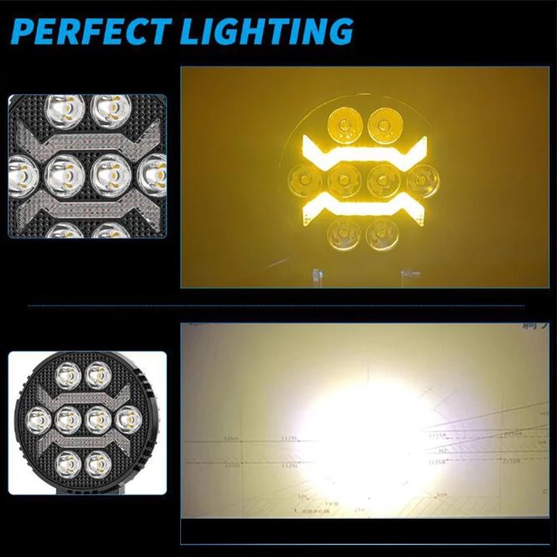 Factory Price Led Fog Driving Lights 4inch Round Led Work Light sealed Combo Light for Trucks Engineering Vehicles Off-road