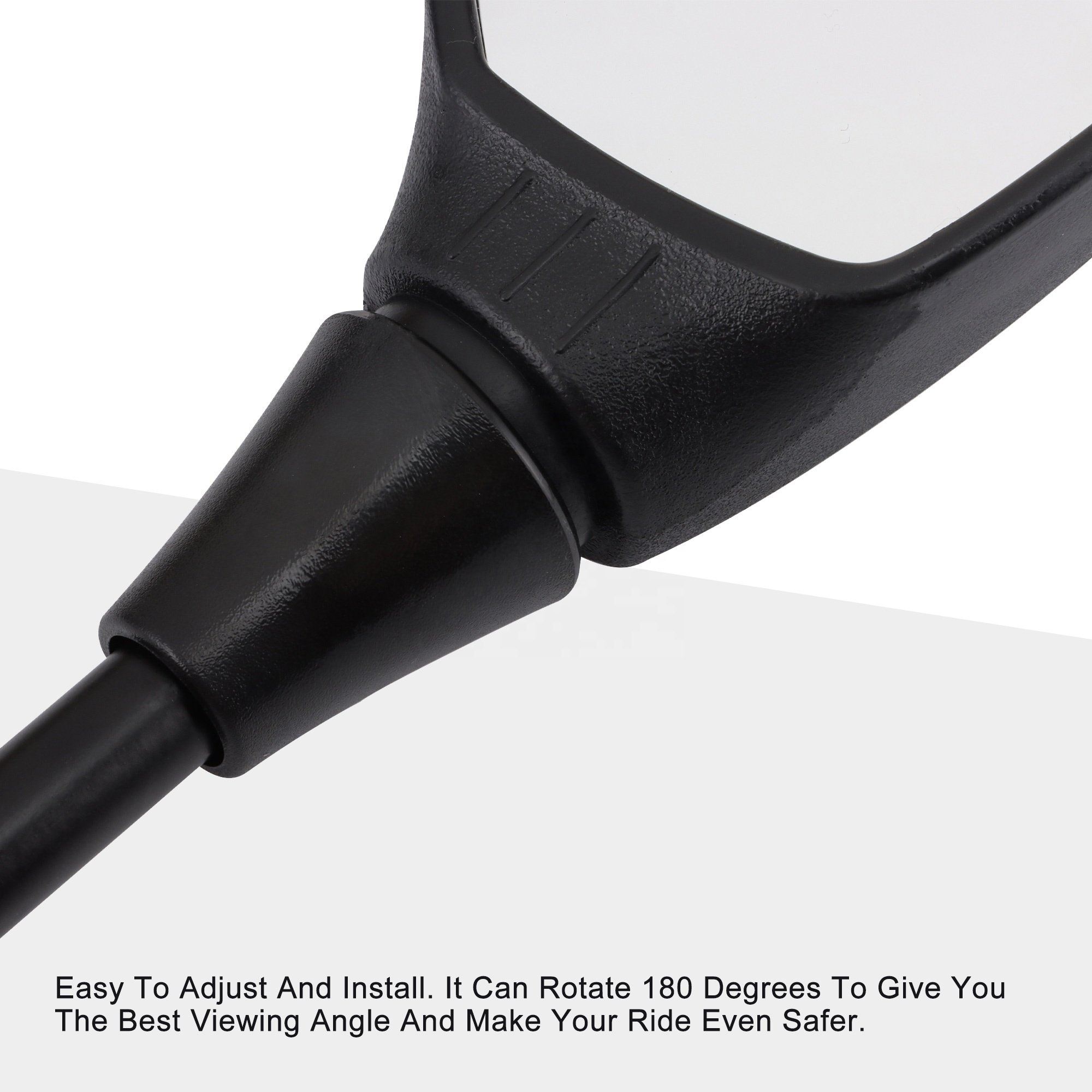 GOOFIT Motorcycle 10mm Rear View Side Mirror Pair Black with Bolt 7/8" Handlebar Clamp Replacement for ATV Scooter