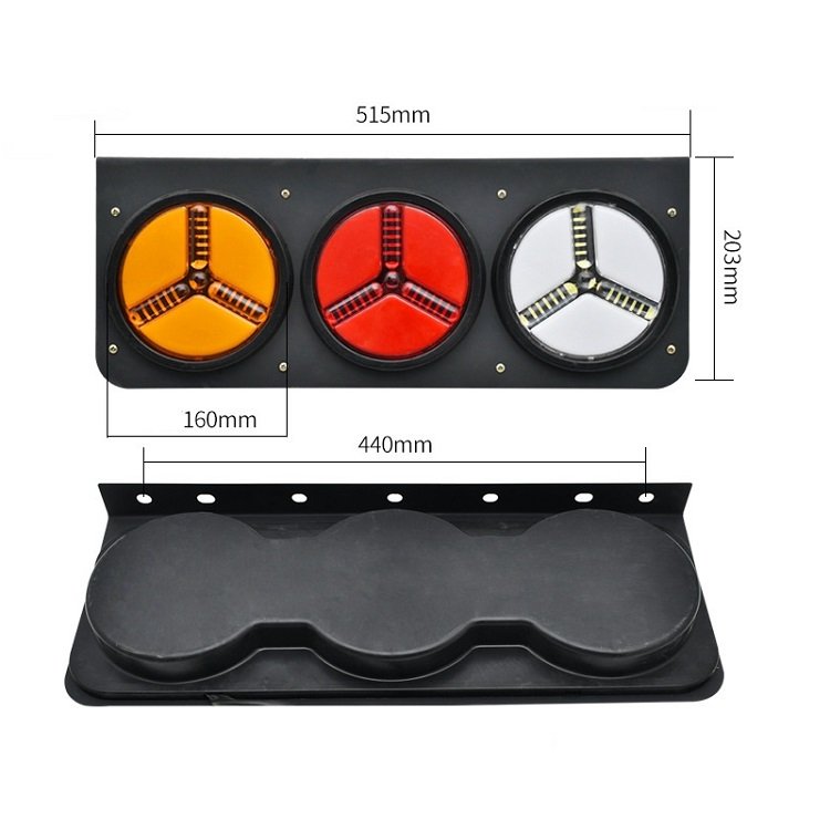 RV LED Trailer Tail Lights Red White-Amber Integrated Turn Signal Running Lamp for ATV Truck (24V)