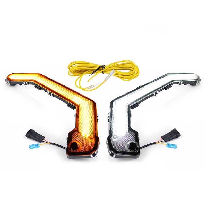 2024 NEWEST White and Amber Color LED UTV Turn Signal Fang Lights ATV UTV Accessories for Can Am Maverick X3