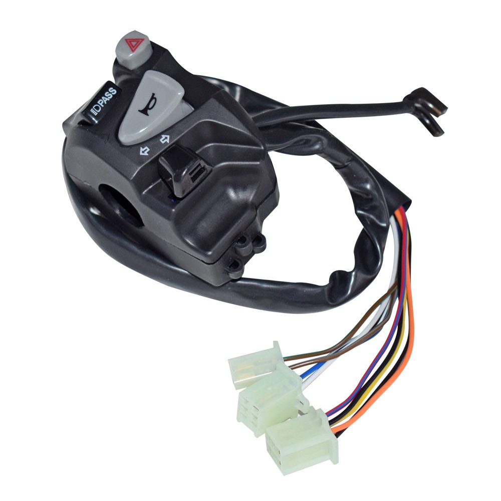 7/8" 22mm Motorcycle ATV Handlebar Control Switches Headlight Fog Lamp Light Turn Signal Horn Switch Button With Wiring Harness