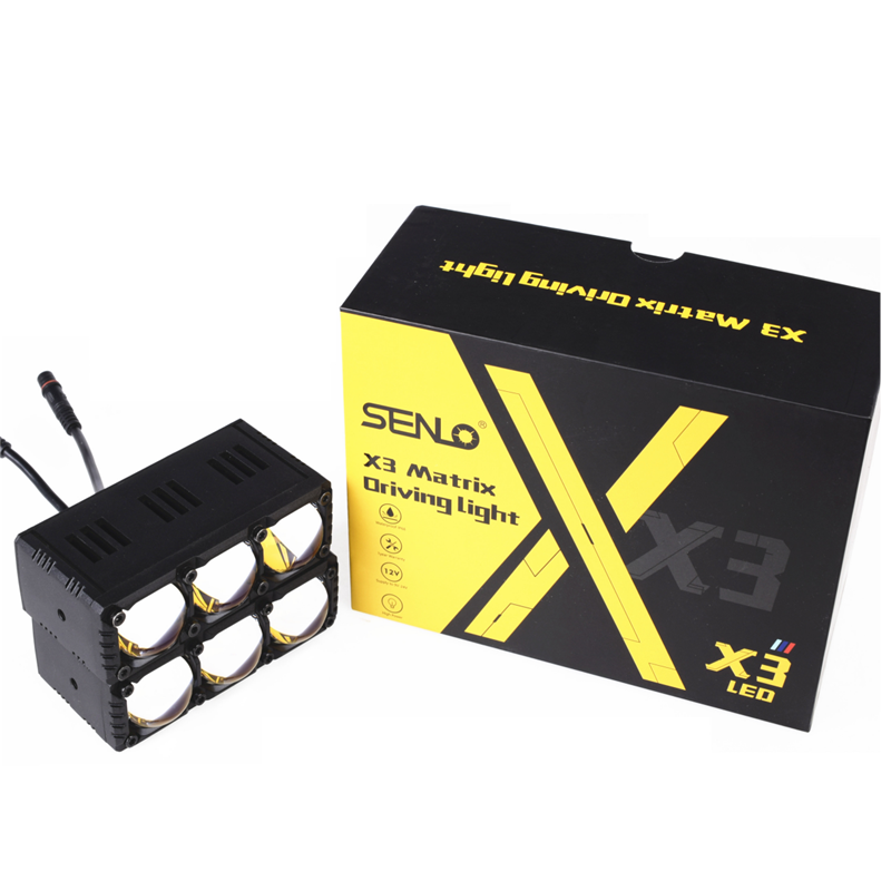 SENLO 3Lens Motorcycle LED Spotlight Headlight Daytime Running Lights Mini Laser Light Work Light for Car ATV