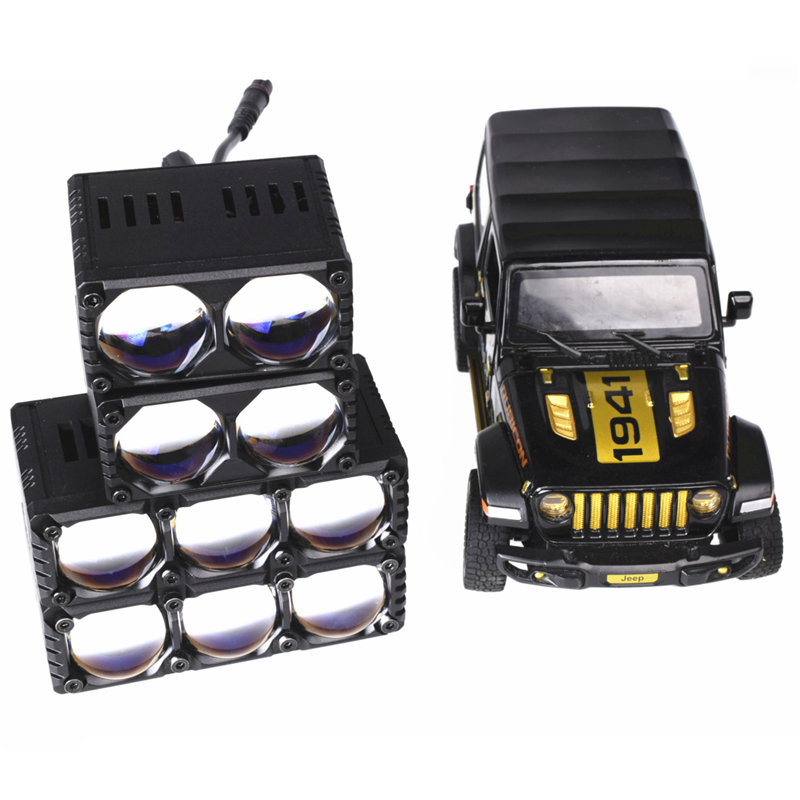 SENLO 3Lens Motorcycle LED Spotlight Headlight Daytime Running Lights Mini Laser Light Work Light for Car ATV