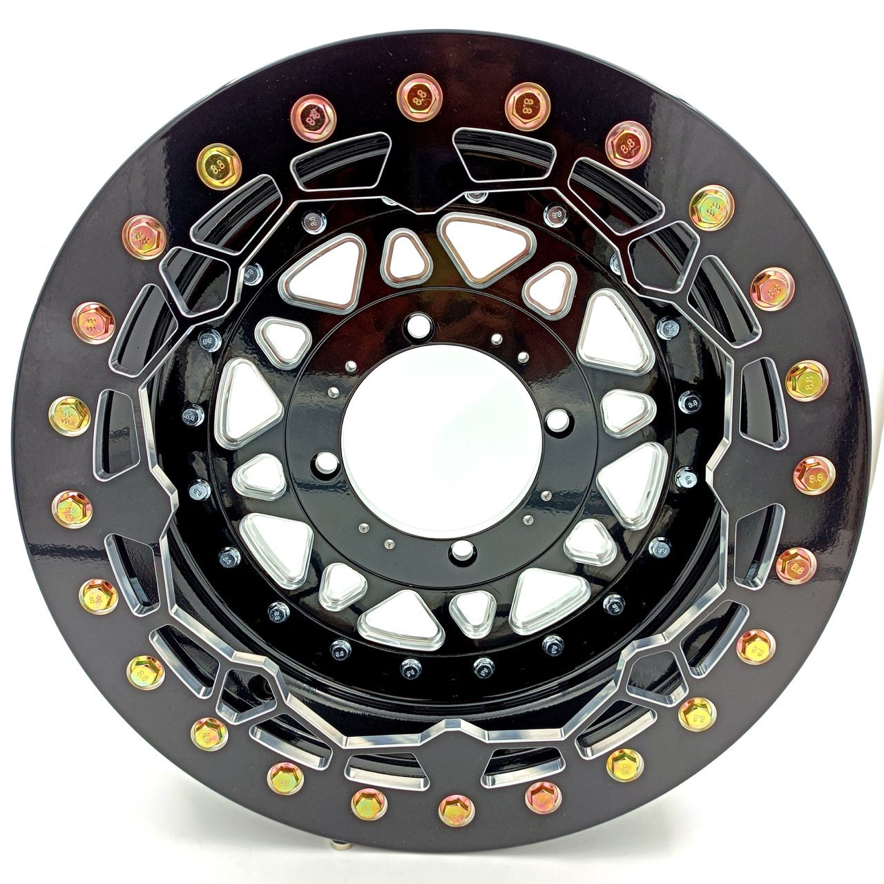 Side by Sides 4x4 ATV UTV Parts 15x7 4+3 4/136 UTV Wheels Rims15inch 3 Piece Beadlock Wheels for Cam Am UTV