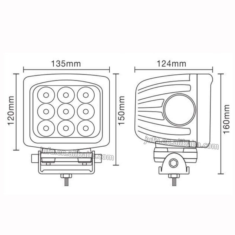 Super Bright 4X4 Offroad ATV Flood Spot LED Auto Work Light Car Vehicle 90W LED Work Light