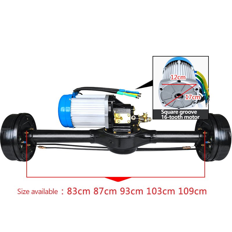 1500W 2200W 3000W Rear Wheel Drive Axle Oil Brake Electric Cart Golf Parts Transaxle Kit