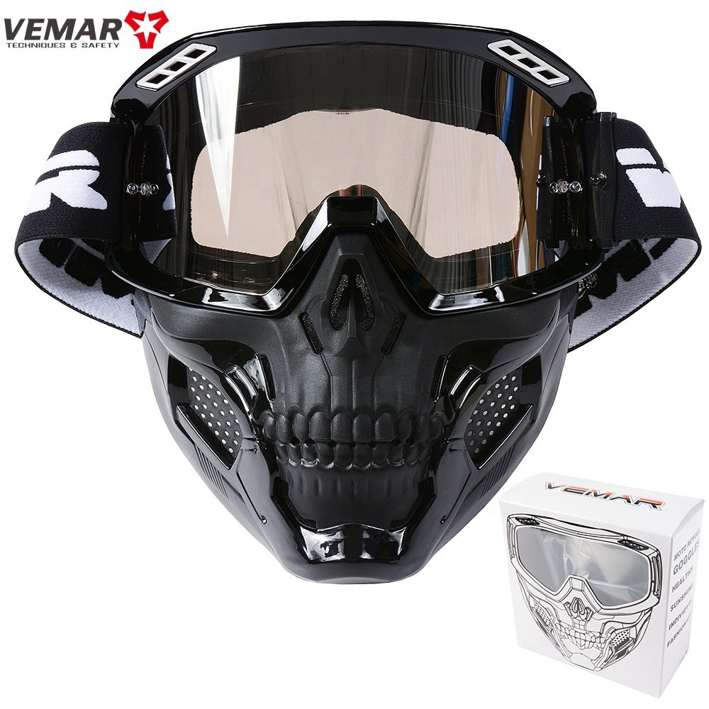 2022 New Windproof Motorcycle Goggles With Mask Motorcycle Moto Glasses ATV Ski Sport MX Off Road Helmet Cycling Racing Goggles