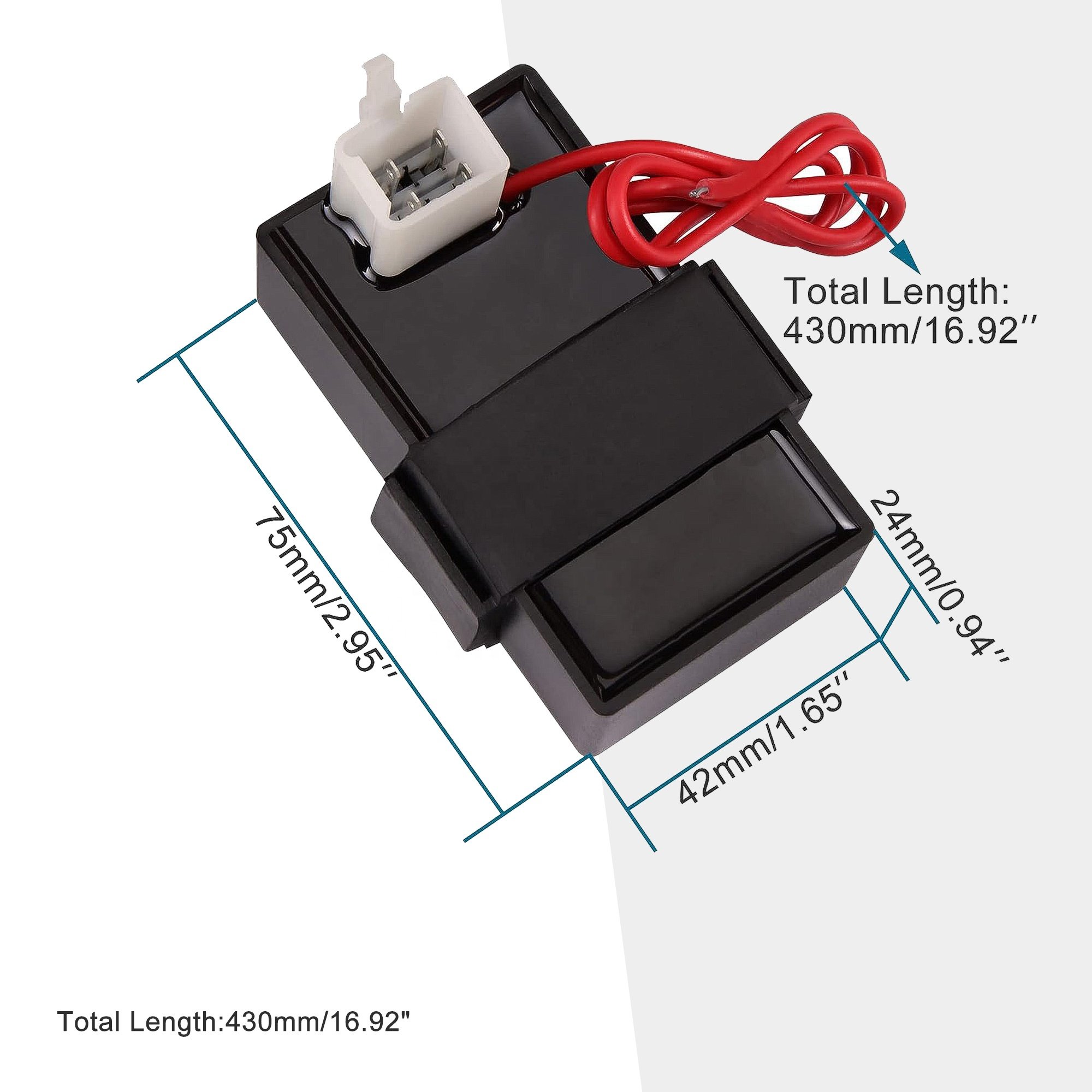 GOOFIT Motorcycle 4 Pin DC AC CDI Universal Replacement for GY6 CG 50cc 70cc 90cc 110cc 125cc 150cc 200cc 250cc Go Kart Moped Sc
