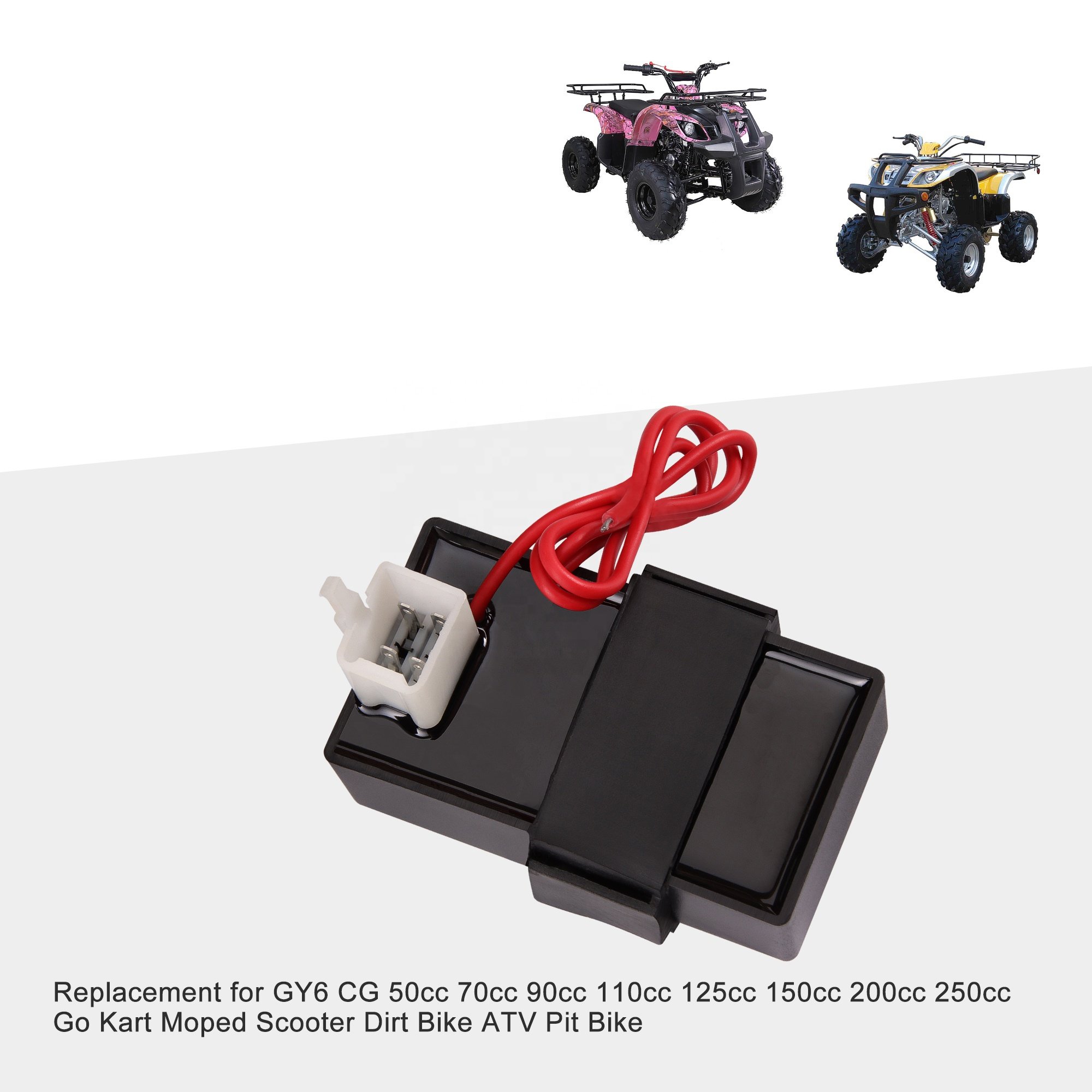 GOOFIT Motorcycle 4 Pin DC AC CDI Universal Replacement for GY6 CG 50cc 70cc 90cc 110cc 125cc 150cc 200cc 250cc Go Kart Moped Sc