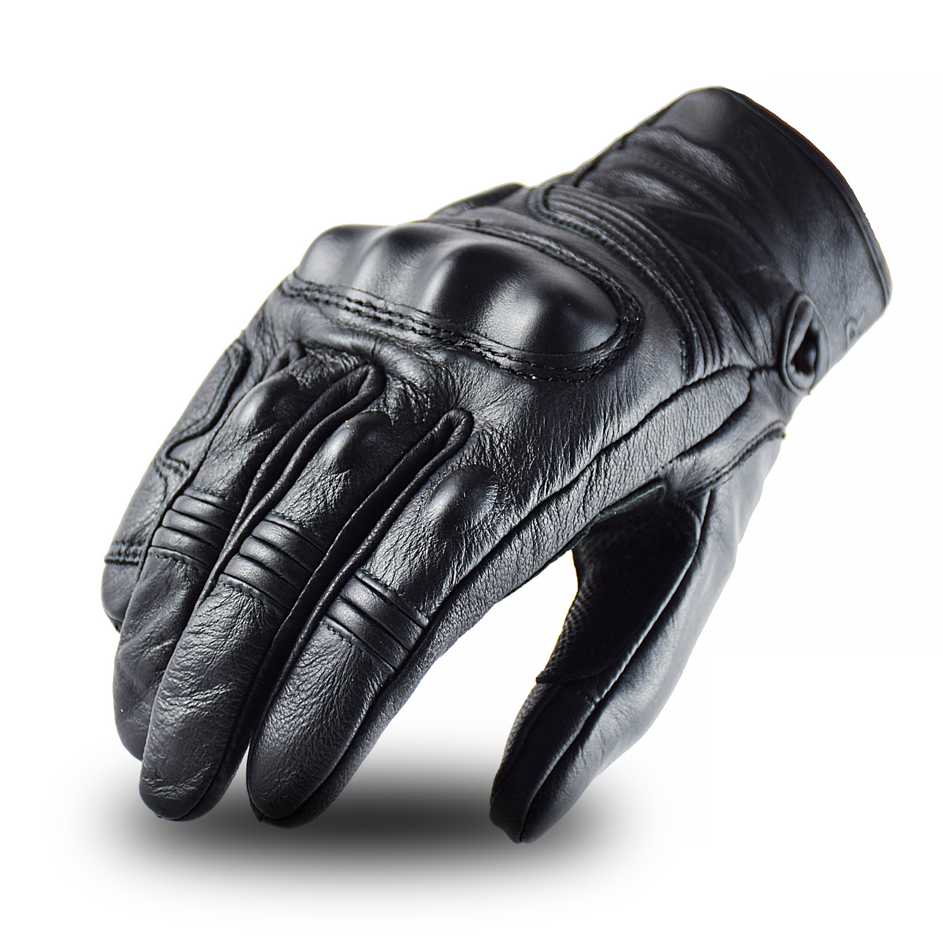 Touch Screen Real Leather Motorcycle Skidproof Hard Knuckle Full Finger Gloves Protective Gear for Outdoor Sports Motocross ATV