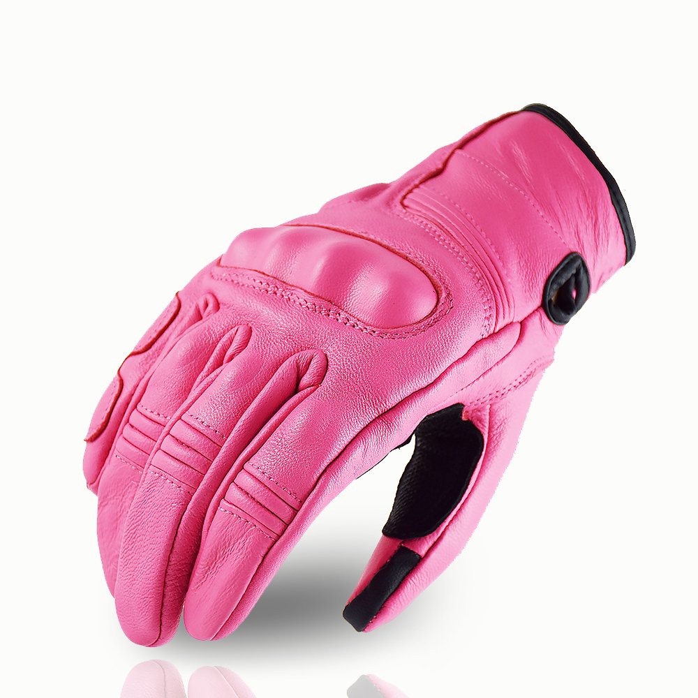Touch Screen Real Leather Motorcycle Skidproof Hard Knuckle Full Finger Gloves Protective Gear for Outdoor Sports Motocross ATV