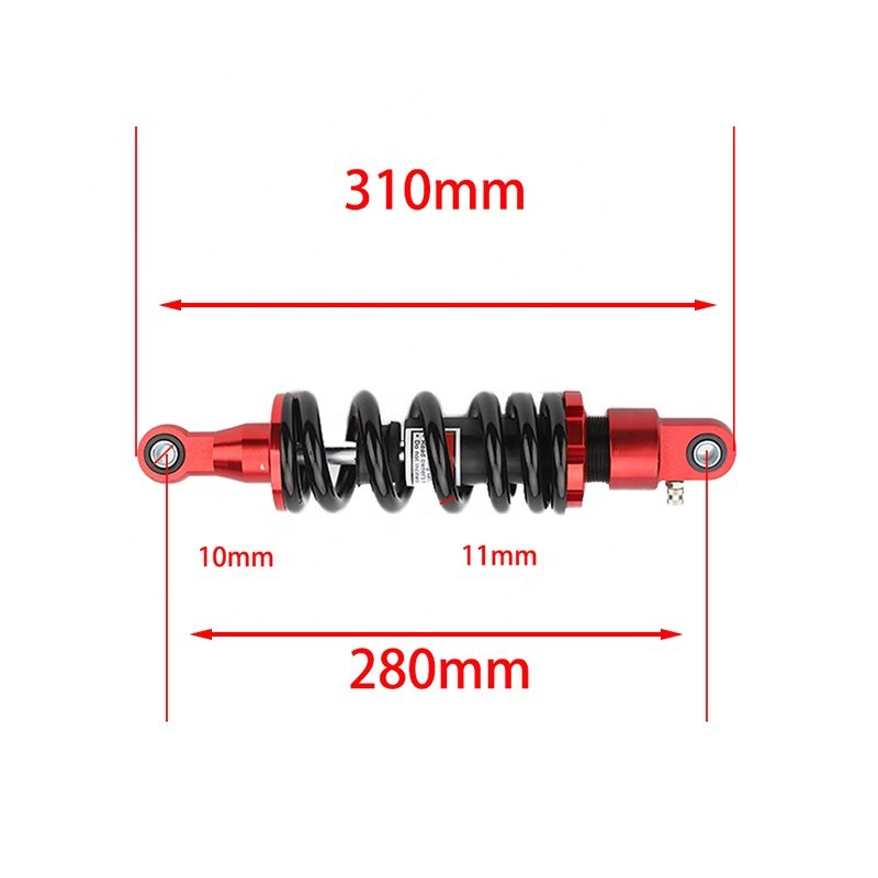 M10 280mm Universal Motorcycle air Rear Shock Absorber Suspension 11mmSpring Fit for 70-150cc Dirt Pit Bike ATV Go Cart Scooters