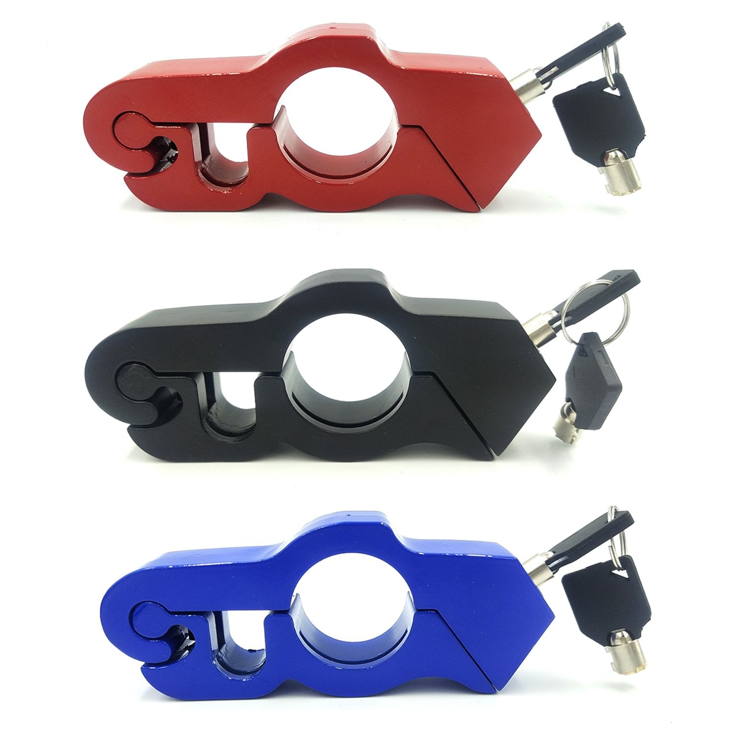 YH2148 LKV Motorcycle Handlebar Lock Anti-Theft Brake Grip Throttle Lock Blue Adjustable Universal for Bike Mopeds ATV 2 Pack