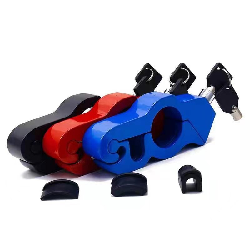 YH2148 LKV Motorcycle Handlebar Lock Anti-Theft Brake Grip Throttle Lock Blue Adjustable Universal for Bike Mopeds ATV 2 Pack