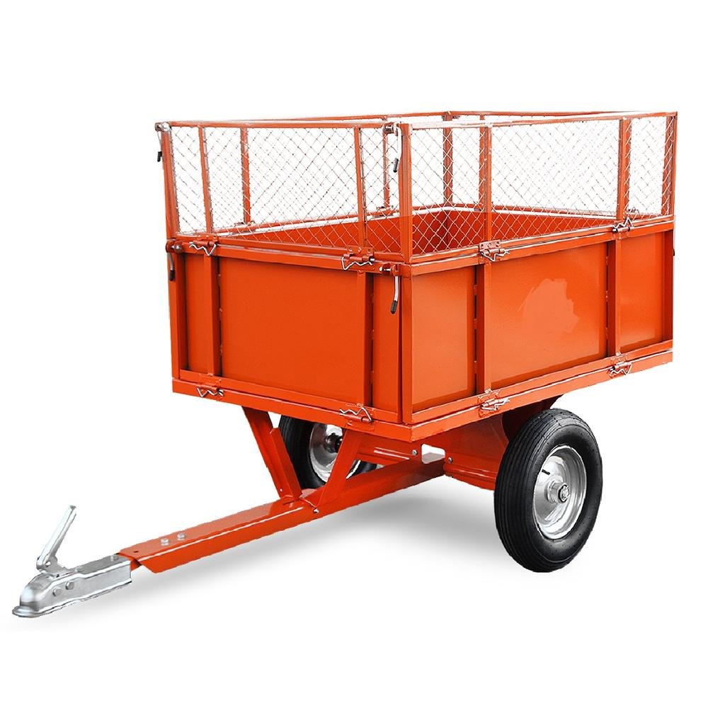 Transport Atv Tub Wagon Plastic Hydraulic Dump Tipping Bale Cargo Trailer Used Water Timber Boat Hitch Hubs Leaf Spring tandem