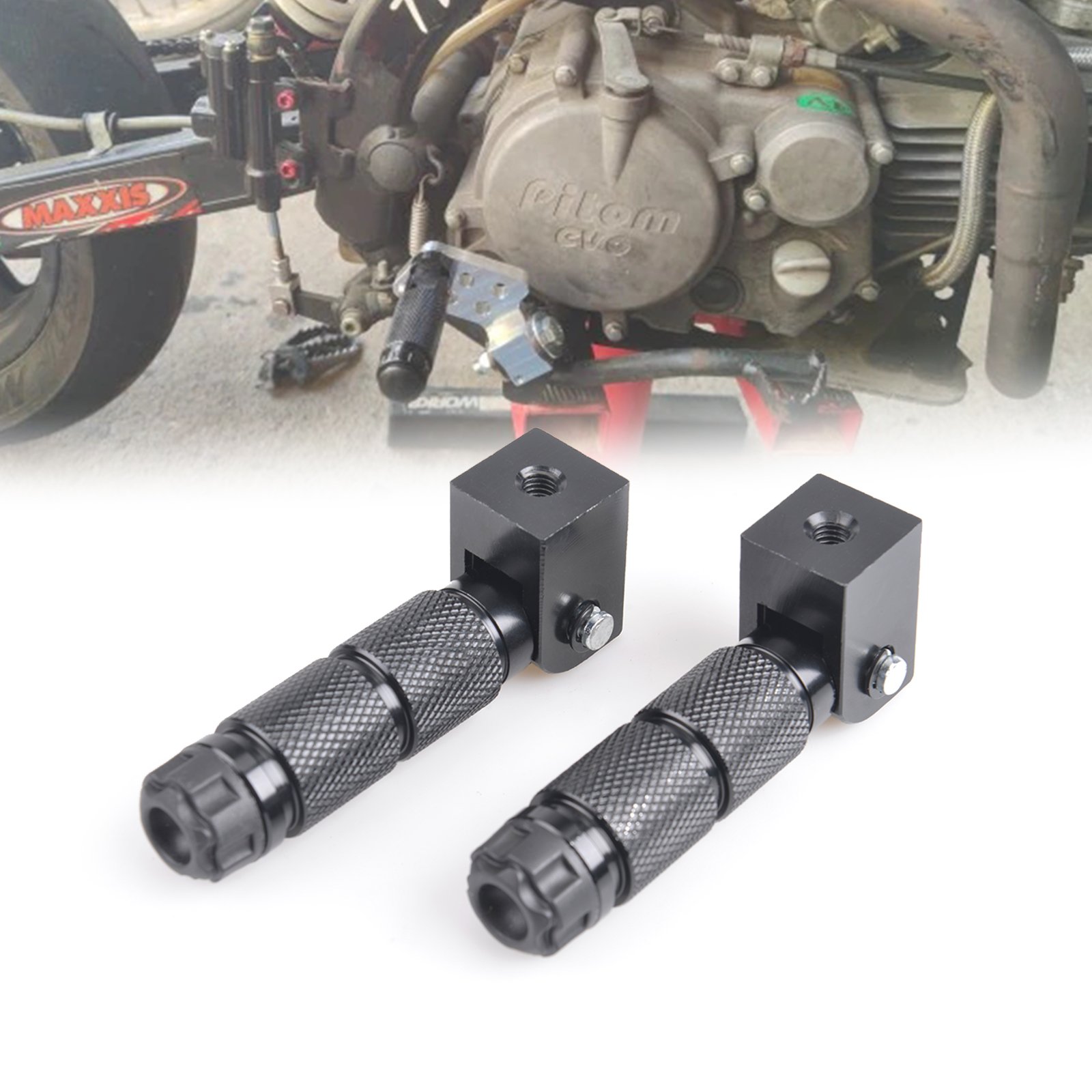 Motorcycle CNC Aluminum Motor Bike Universal Folding Footrests Foot Pegs Premium Rear Foot ATV Folding Support Rod