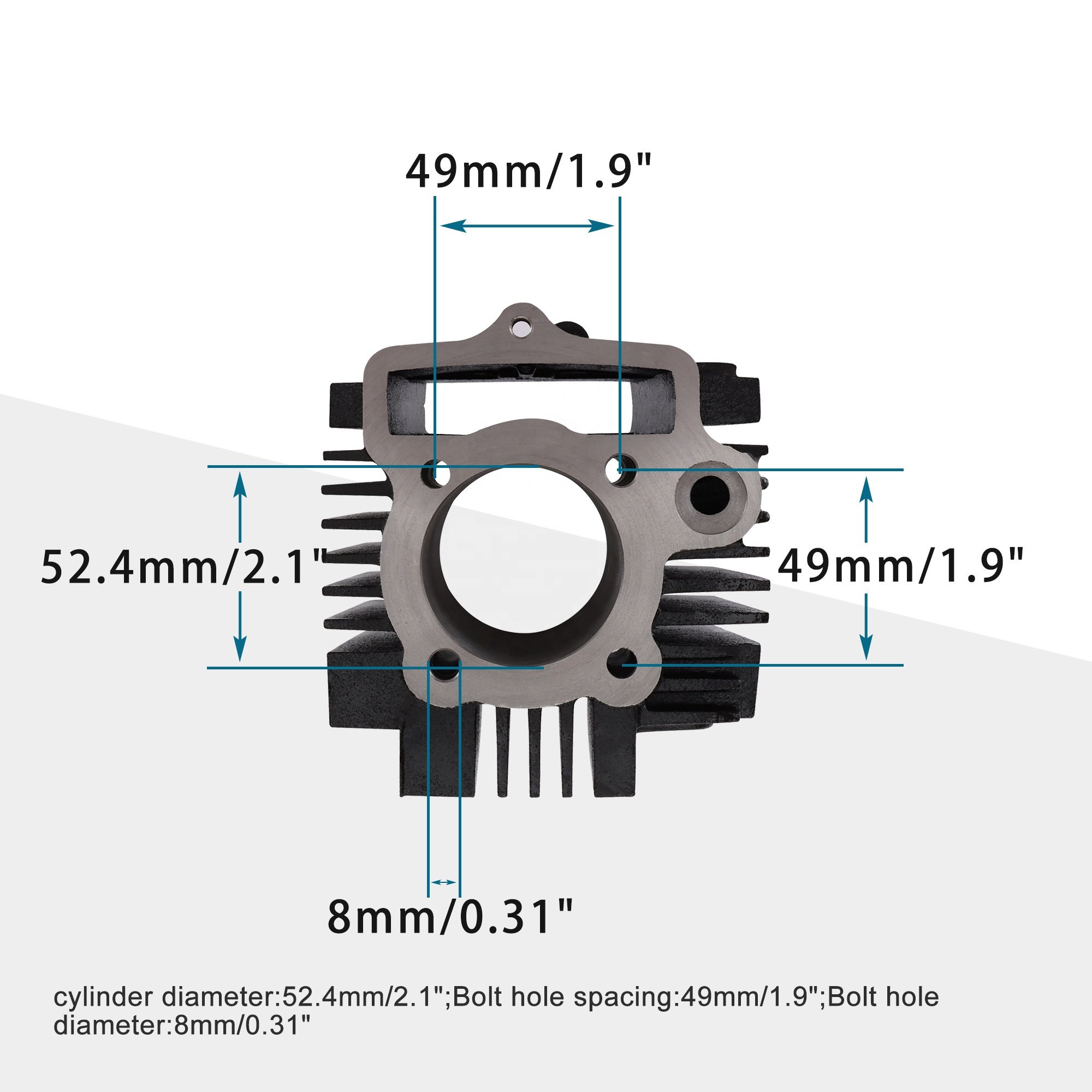 GOOFIT 52.4mm Motorcycle Engine Parts Cylinder Kit Piston Pin Ring for 110cc Buggy Quad Dirt Bike ATV Go Kart