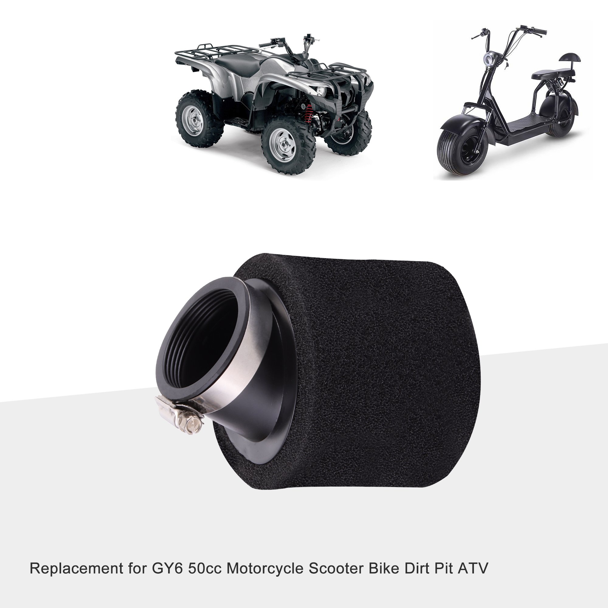 GOOFIT 48mm Air Filter Racing Replacement for GY6 50cc Motorcycle Scooter Bike Dirt Pit ATV Black