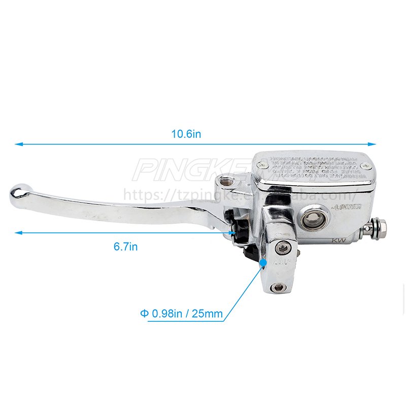 Universal Chrome 1" 25mm Motorcycle Left and Right Brake Clutch Master Cylinder Lever for Honda ATV UTV Parts 10mm Mirror Thread