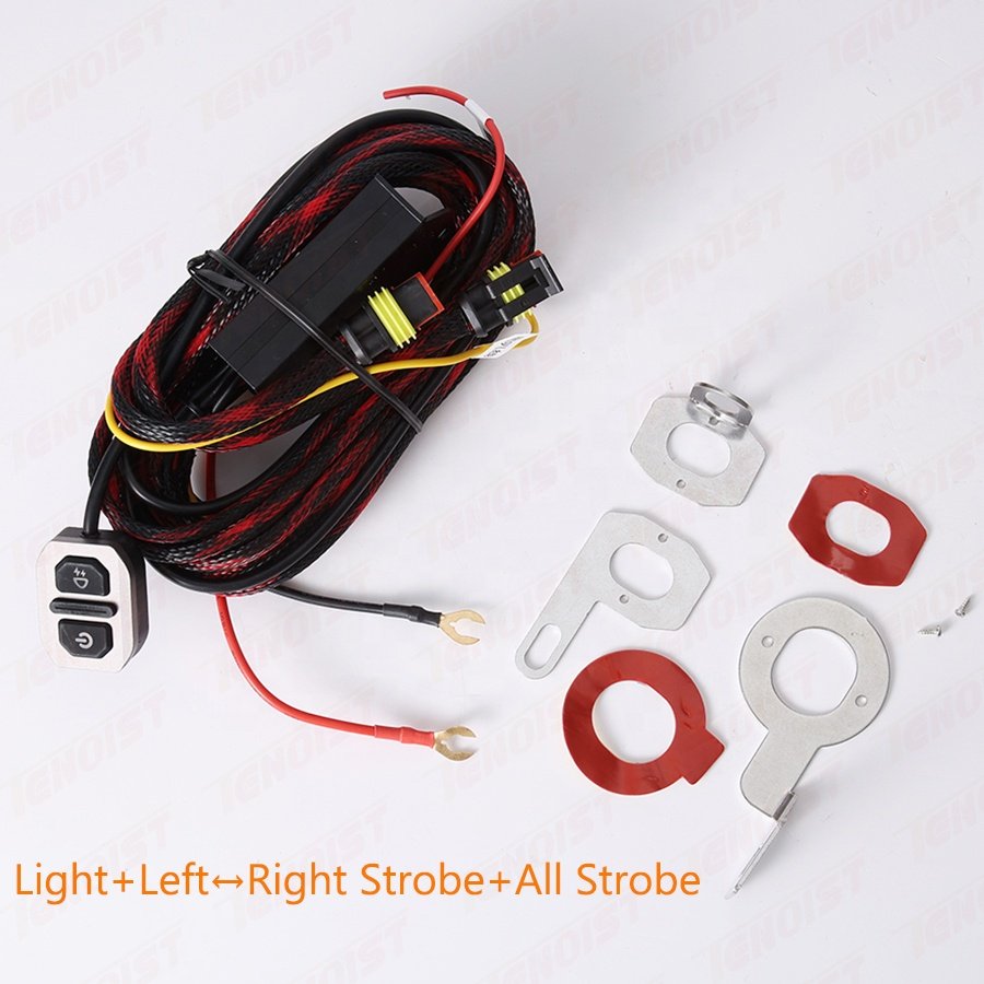 High Quality 2m 20A 240W Motorcycle ATV Light Strobe Wire Harness Switch