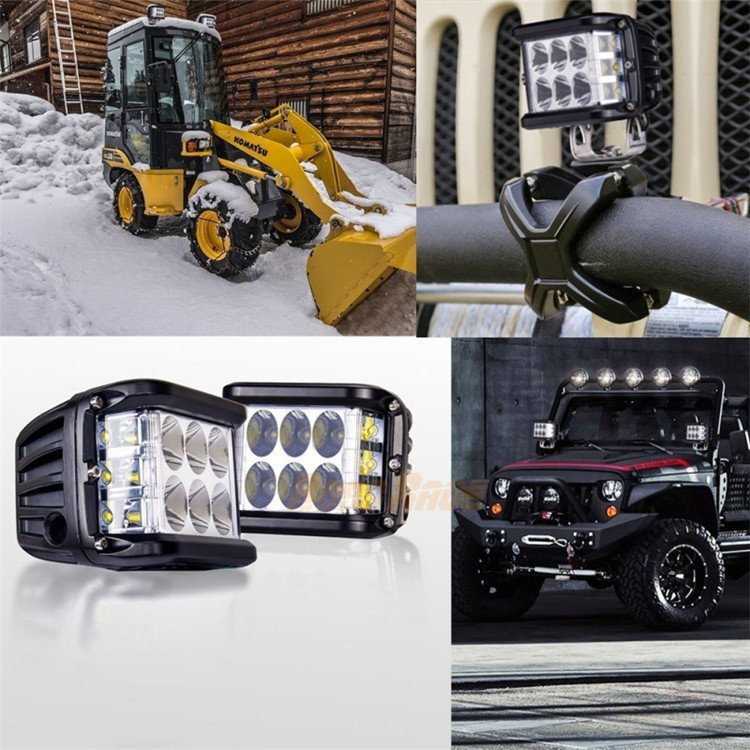 Newest 4 Inch ATV UTA Off Road Dual Sider Strobe Blinker Driving Fog Lamp External Auxiliary Spotlights LED Work Light