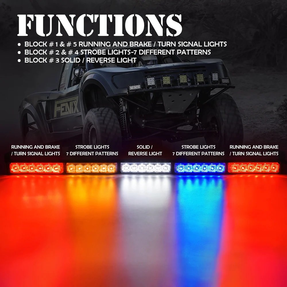 N2- UTV G4 Series Chase Light Bar 30" Rear LED Strobe Light Bar for ATV/ UTV/Polaris/ Truck 4x4/ Off-Road - RYWYR