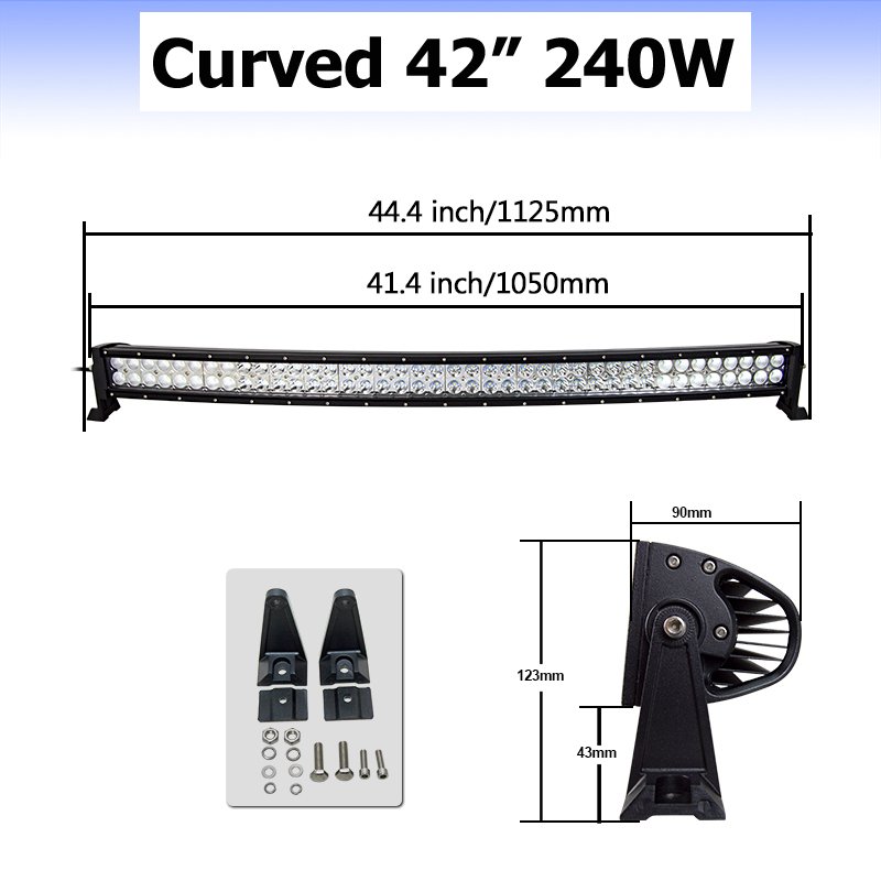21 32 42 52 Inch Curved LED Light Bar 120W 180W 240W 300W COMBO Dual Row Driving Offroad Car Tractor Truck 4x4 SUV ATV 12V 24V