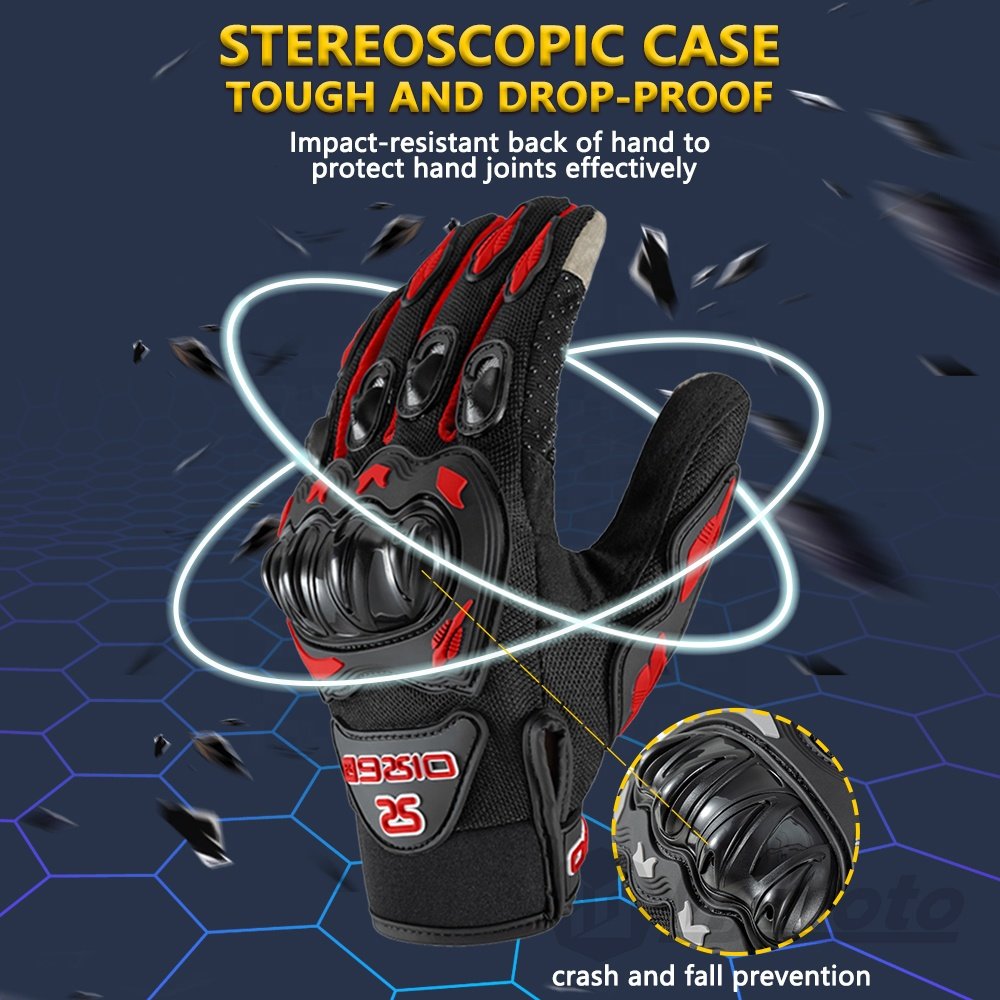 Newest Upgraded Summer Motorcycle Gloves Dual Finger Touchscreen Cycling ATV MTB Breathable Guantes Moto Luvas Bike Riding Glove