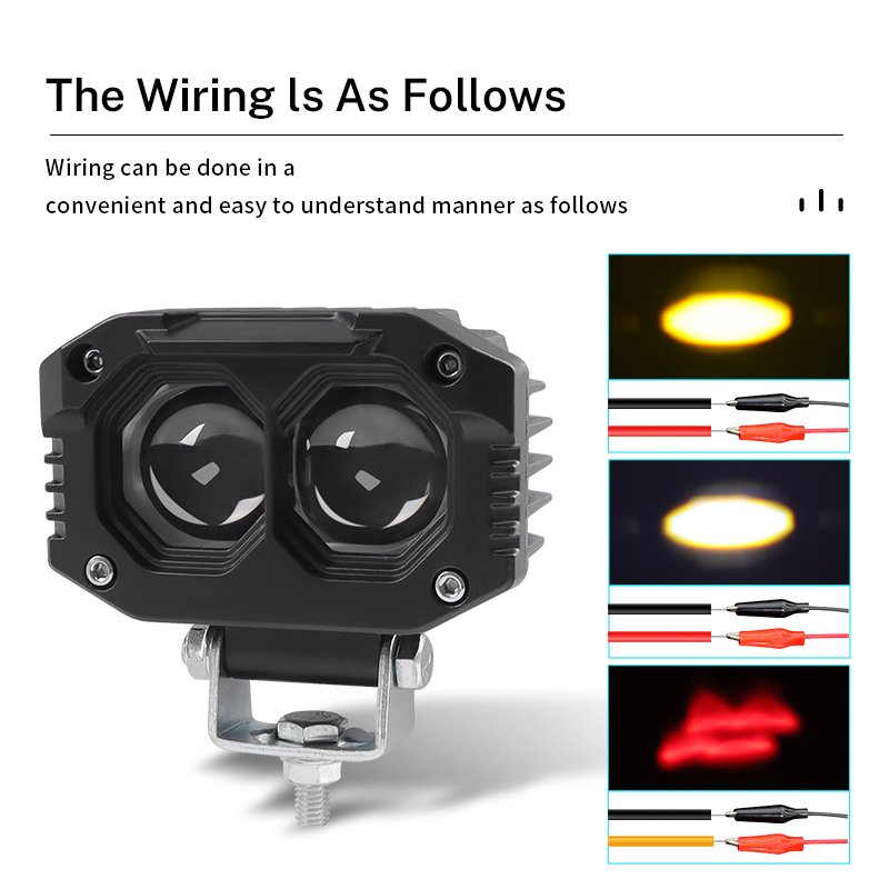 4 Inch 20W Motorcycle LED Spotlights Work Light Driving Lamp White Yellow With Red Demon Eyes for Car 4x4 Accessories Off Road