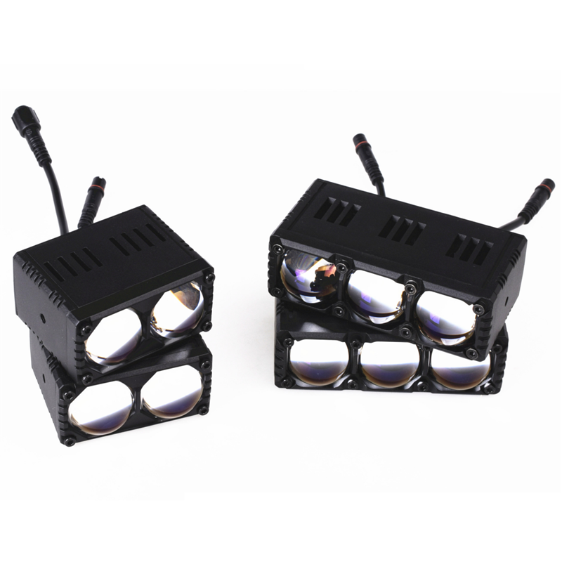 SENLO 3Lens 120W Car Motorcycle LED Spotlight Headlight Daytime Running Lights Mini Laser Light Work Light for Car ATV