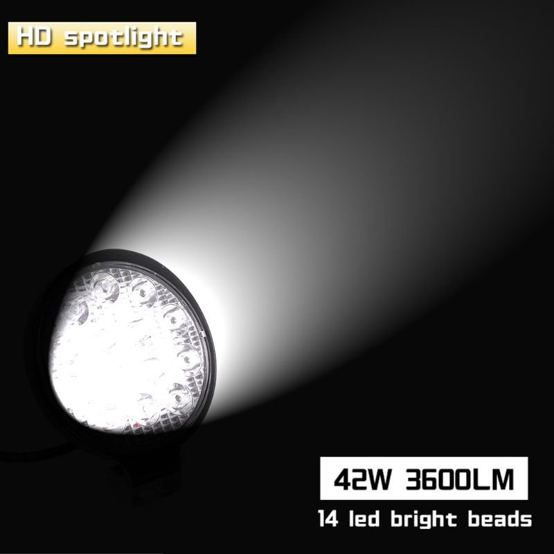 12V 24V 4 Inch 42W LED Work Light Spotlight Truck Fog Light for Motorcycle Tractor ATV Flood Driving Lamp SUV Car Accessories