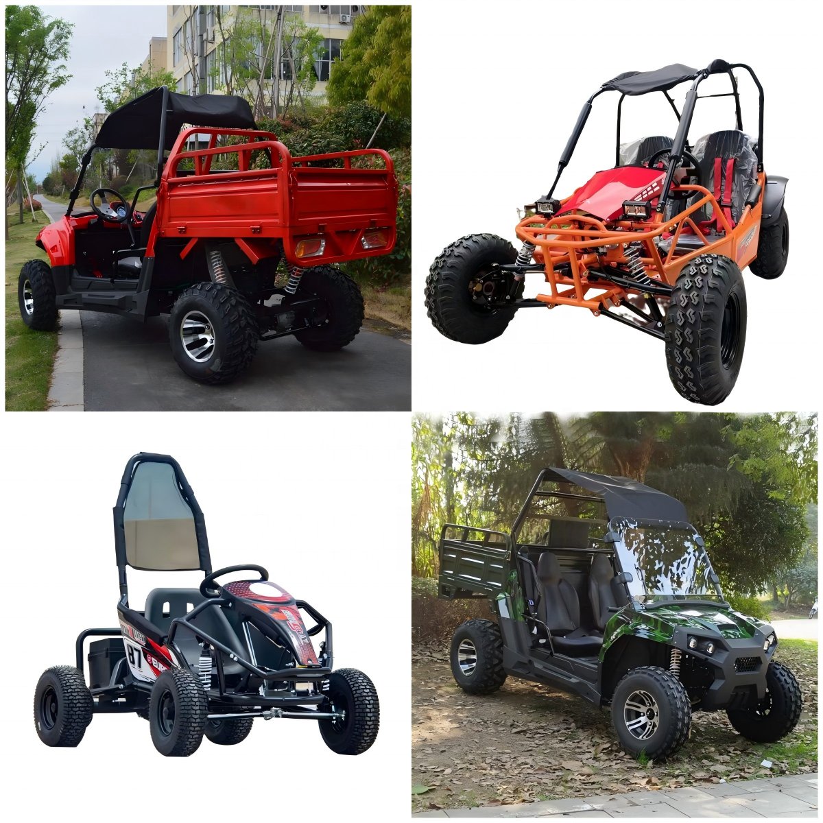 Go Kart Karting Four Wheel ATV Disc Brake Front Swingarms Rear Axle Steering Handlebar Shock Absorbers Frame Body With Wheels